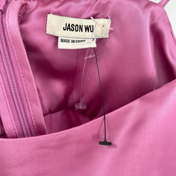 Jason Wu Sleeveless Corset Satin Slip Midi Dress Barbiecore Women Small Pink - Picture 3 of 8